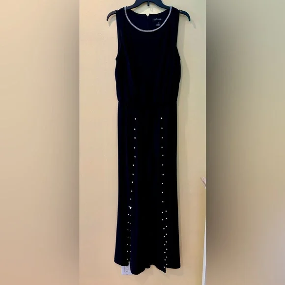 Black Rhinestone Jumpsuit - Picture 1 of 6